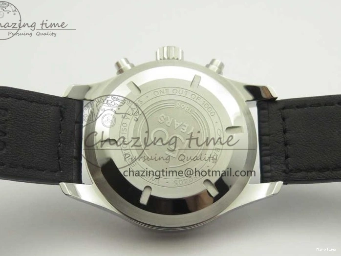 MIROTIME 0213 Pilot Chrono 377725 SS ZF 1:1 Best Edition White Dial on Black Leather Strap A Soft 7183